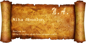 Nika Absolon névjegykártya